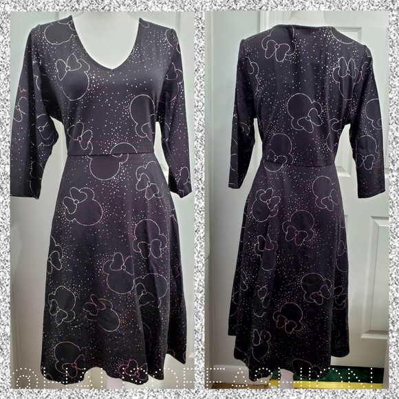 TORRID DISNEY Sparkle & Shine "Silver Minnie Mouse" Hi-Lo Skater Dress! NWT! - Picture 6 of 7